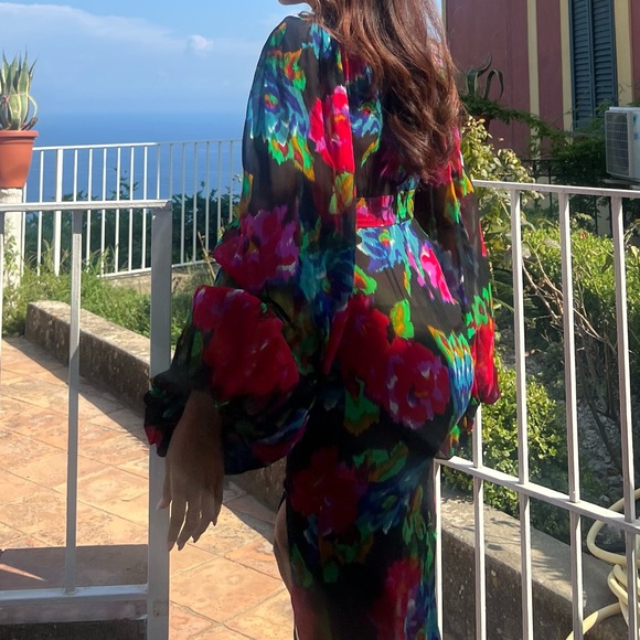 Rat & Boa Floral Maxi Dress - Red, Green, Blue - Picture 4 of 6